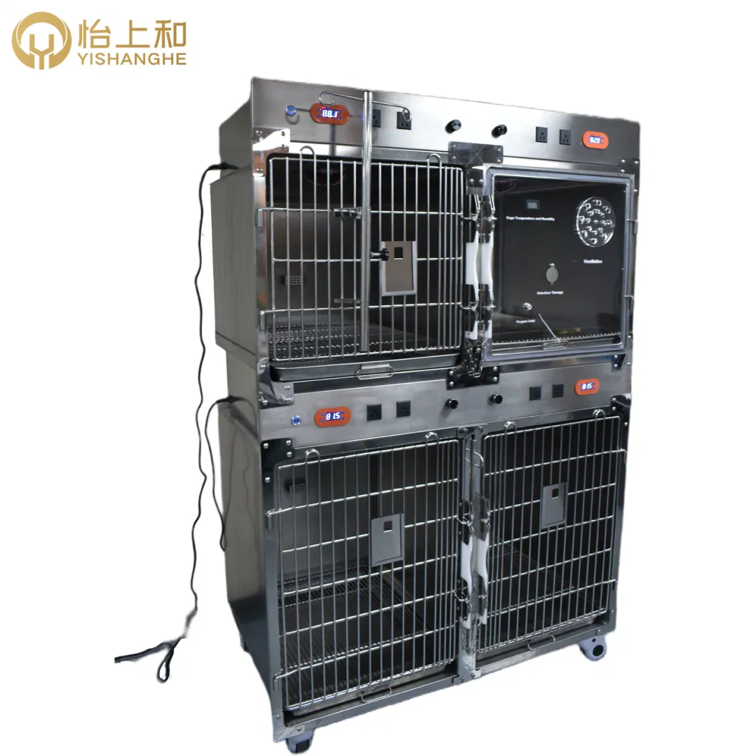 Dog Crate Pets Vet Cage Oxygen Chamber Dog Cat Infrared Lamps Therapy