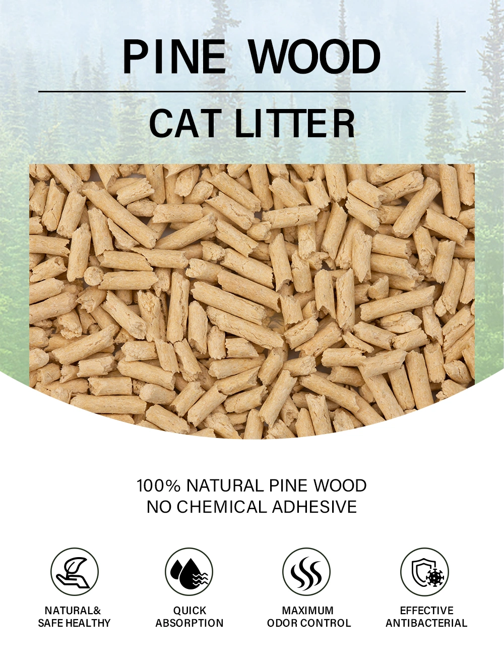 OEM/ODM Natural Cedar Easy Clean Pine Wood Cat Litter Wood Pellets