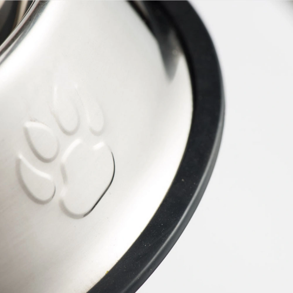 OEM Embossed Logo Non-Slip Stainless Steel Best Pet Dog Feeding Bowl Cat Water Bird Feeder