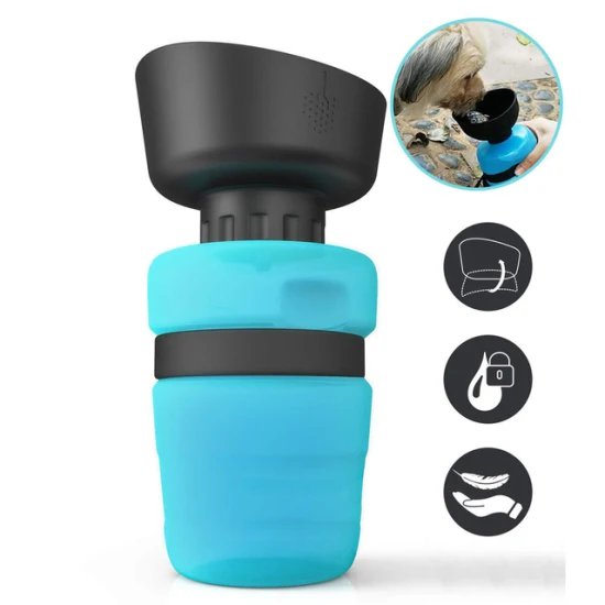 500ml Dog Water Bottle Bowl Foldable Leak
