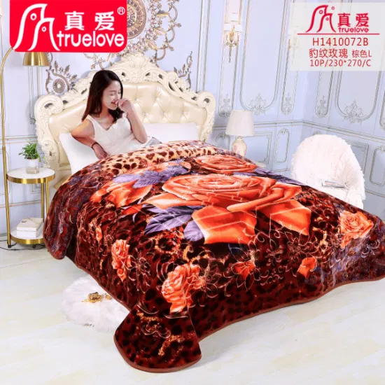 Floral Heavy Reversible Plush Bedroom Mink Fur Bed Blanket Warm Single Unique Custom Pet Women Stylish Fur Throw Solid Blankets Touch Weighted Blankets