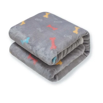 Durable Warm Fluffy Throw Fit Beds/Couch/Sofa/Kennel/Carrier Grey Pet Blanket